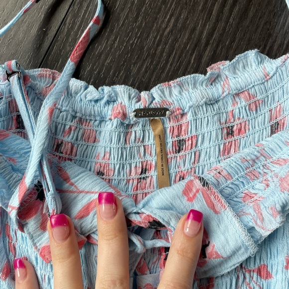 ⭐️3/$50 NWT XS Harlow Florence Boho Sun dress floral tie up - Picture 3 of 4